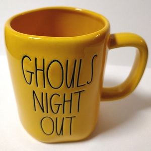 Rae Dunn Ghouls Night Out Magenta Artisan Collection Halloween Ceramic Mug 16 oz